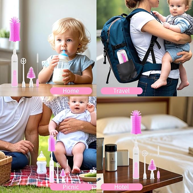 Electric Bottle Brush Cleaner, Portable Electric Baby Bottle Brush Cleaner - Image 7