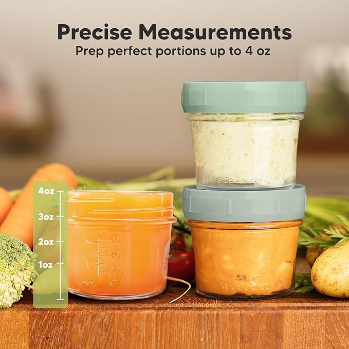KeaBabies 6pk 4oz Glass Baby Food Containers - Image 3