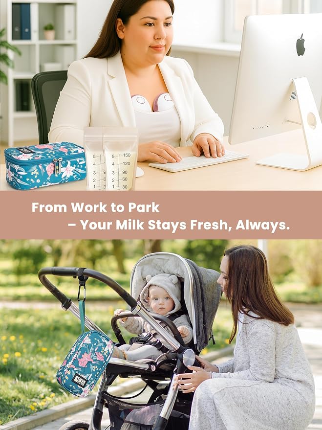 Breast Milk Cooler Travel Bag, Real-Time Temperature Display, Holds 4-6 - Image 7
