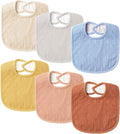 6-Pack Muslin Baby Bibs for Unisex Boys Girls, Cotton Baby Drool Bibs, Drooling by POIKSHARK