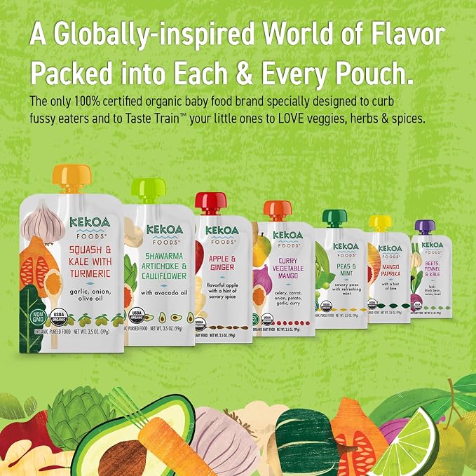 Kekoa Foods Squash & Kale with Turmeric Baby Food Purée | 100% USDA - Image 8