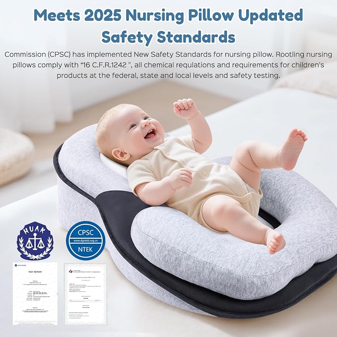 Baby Lounger Pillow for Infant Support Cushion Reflux Breastfeeding Pillow - Image 2
