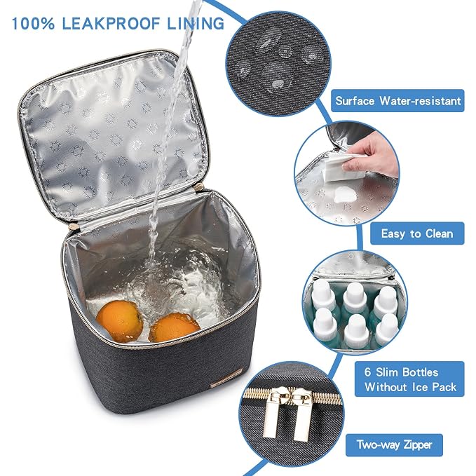 Breastmilk Cooler Bag with Ice Pack Fits 4 Baby Bottles Up to 9 Ounce, Baby - Image 3
