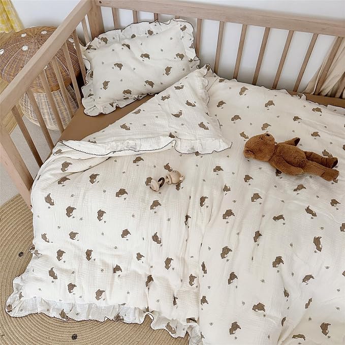 AOJIM Cute Cartoon Pattern Muslin Toddler Kids Pillow Case Super Soft Cotton - Image 7