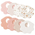 Konssy Muslin Baby Bibs 8 Pack, 100% Cotton Absorbent Bandana Drool Bibs by Konssy