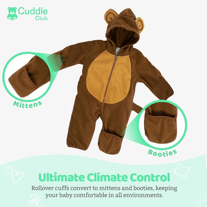Cuddle Club Fleece Baby Bunting Bodysuit - Image 3