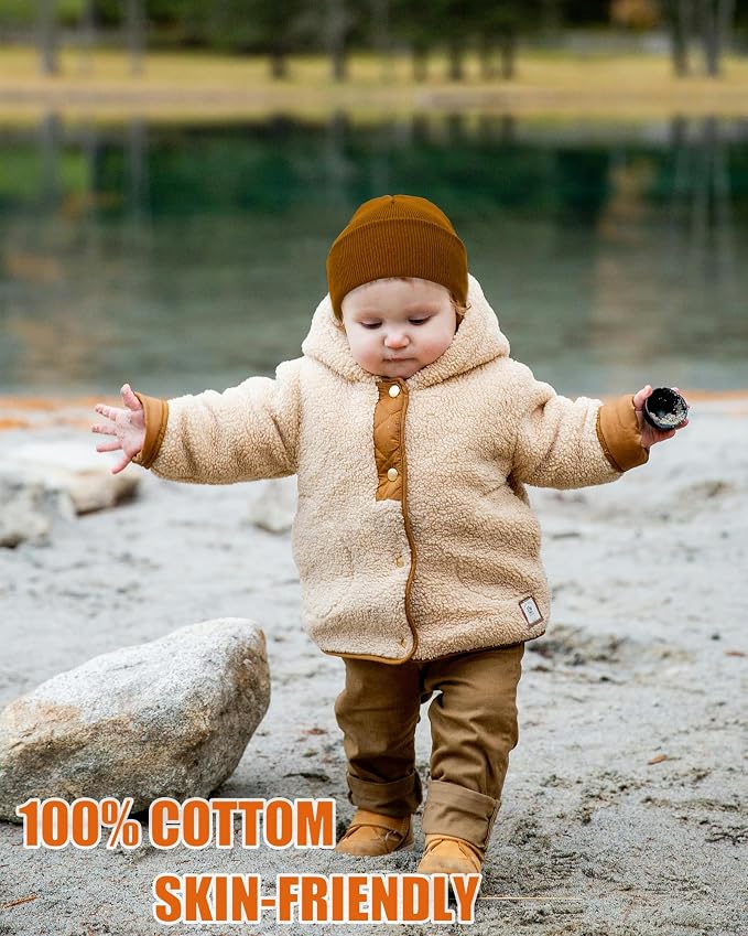 ROYBENS 100% Cotton Baby Beanie Cute Toddler Winter Hat Boys Girls Kids Soft - Image 6