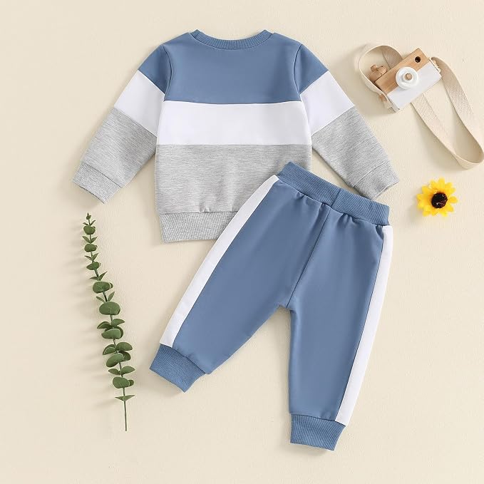 Toddler Baby Boy Fall Outfits Long Sleeve Crew Neck Pullover Sweatshirt + - Image 6