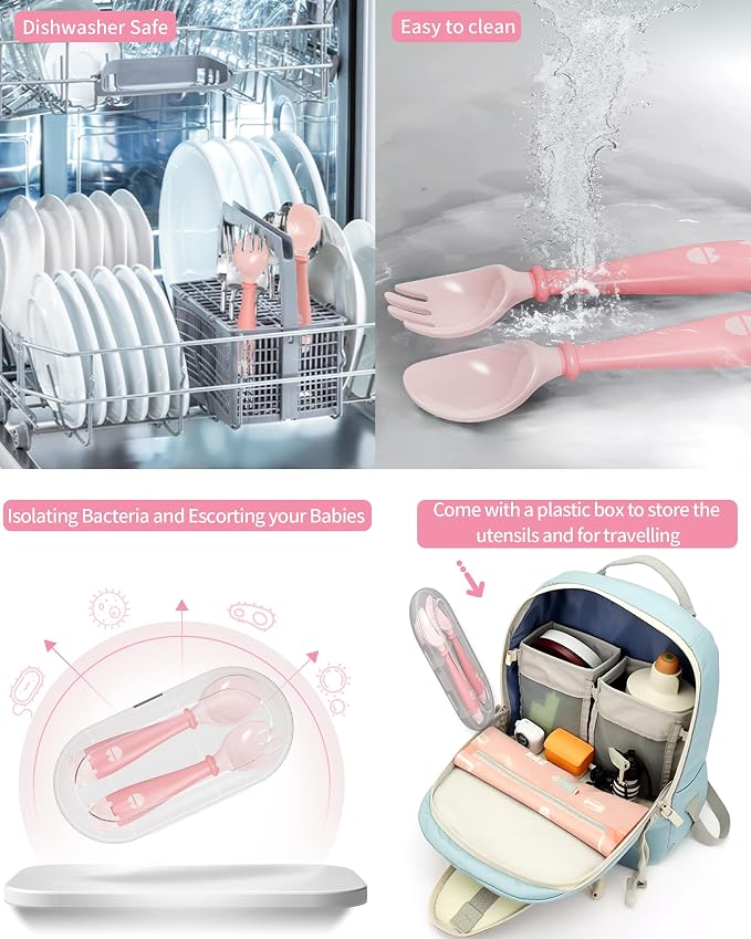 Deejoy Toddler Utensils with Travel Case, Baby Spoons and Forks Set - Image 4