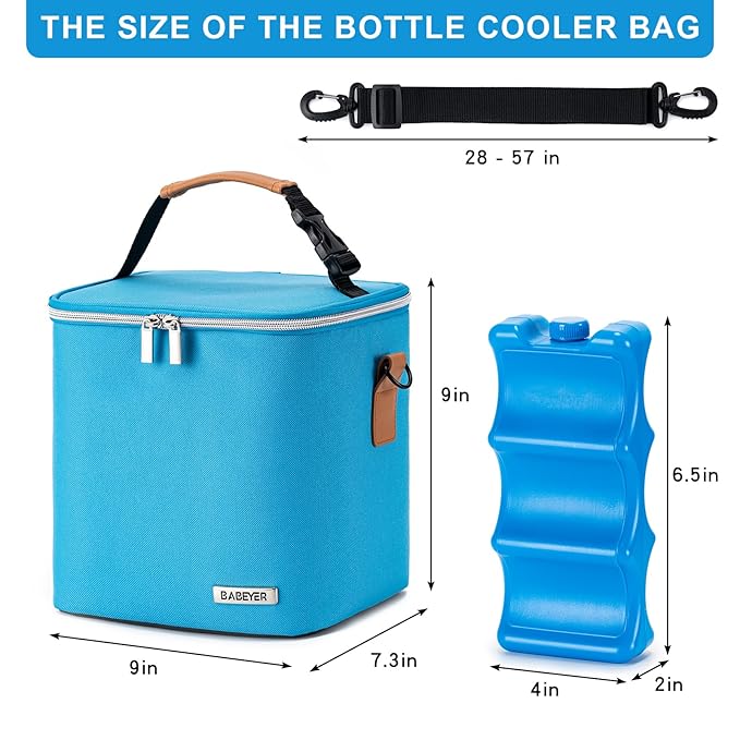 Breastmilk Cooler Bag with Ice Pack Fits 6 Baby Bottles Up to 9 Ounce, Baby - Image 5