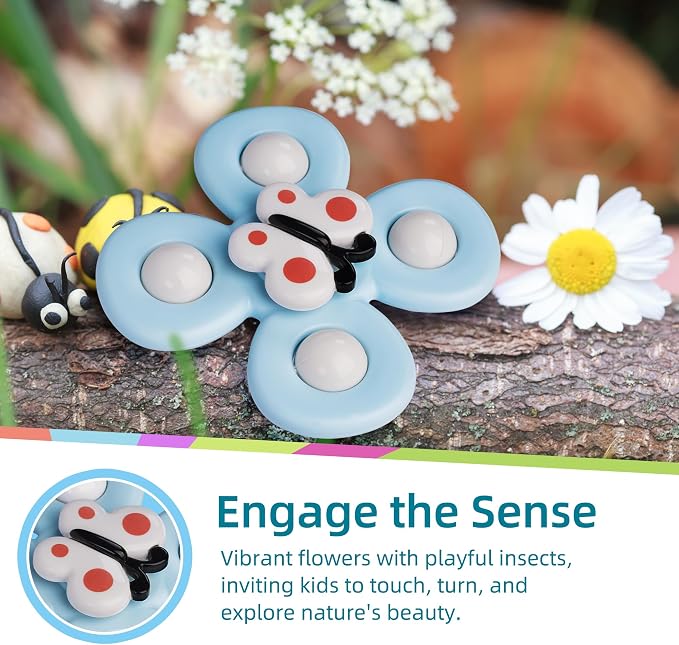 LiKee Strong Suction Cup Fidget Rotating Sensory Bath Toys - Image 4