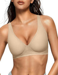 OEAK Womens Deep V Bras Wireless Comfortable Bra Supportive No Underwire Bras by OEAK