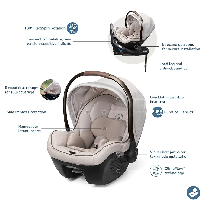 Maxi-Cosi Peri™ 180 Rotating Infant Car Seat, Baby Car Seat Rotating Carseat - Image 2