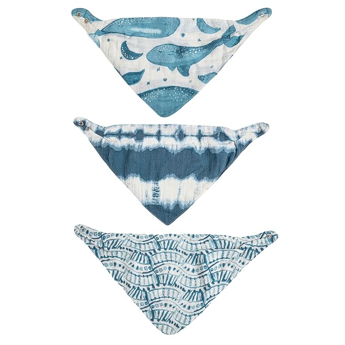Crane Baby Soft Muslin Baby Bib Set, Adjustable and Absorbent Bandana Style Bibs - Image 5