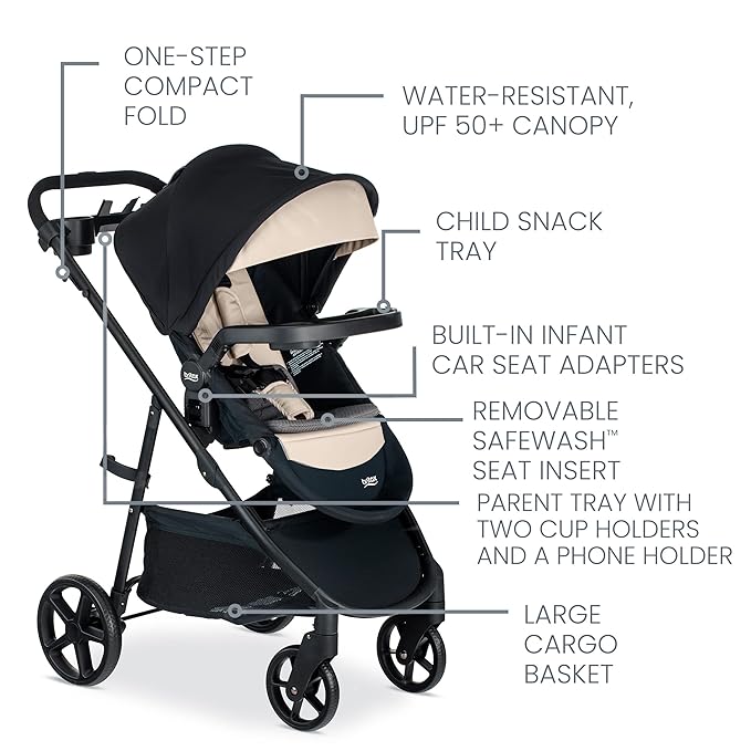 Britax Willow Brook S+ Baby Travel System, Infant Car Seat and Stroller Combo - Image 3
