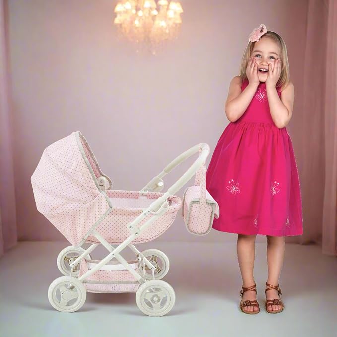 Olivia's Little World Polka Dot Princess Baby Doll Pram Stroller - Image 5