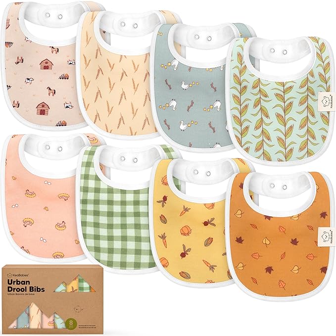 8-Pack Organic Baby Bibs for Boys, Girls by KeaBabies