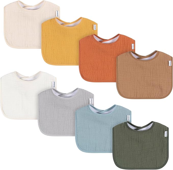 Gerber Unisex Baby Muslin 8 Pack Drooling Bibs by Gerber