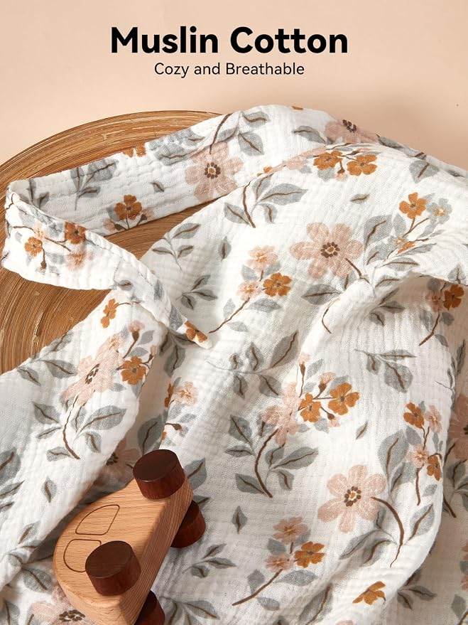 TILLYOU Muslin Nursing Cover for Baby Breastfeeding, 100% Cotton Breathable - Image 2