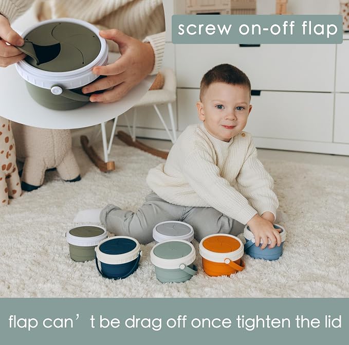 No Spill Silicone Toddler Snack Containers, Detachable Silicone Flap - Image 5