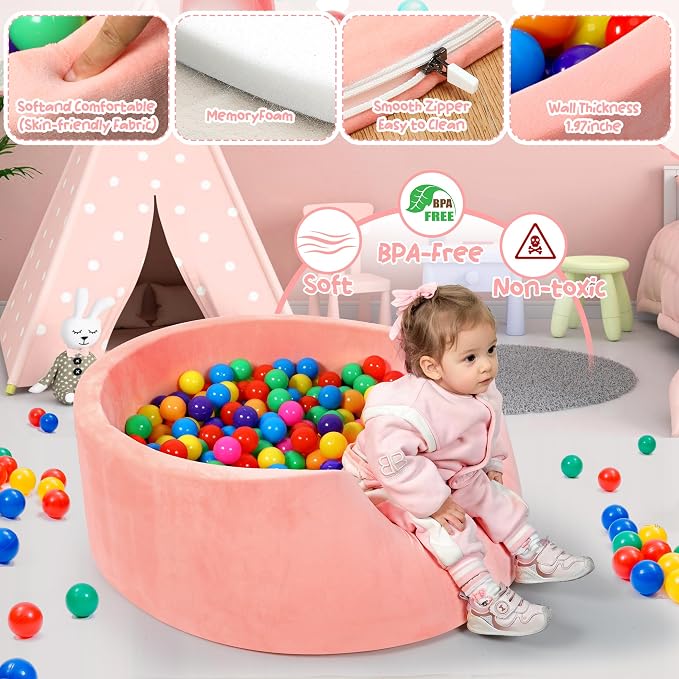 Foam Baby Ball Pit, 35.4"x 11.8" Ball Pits - Image 3