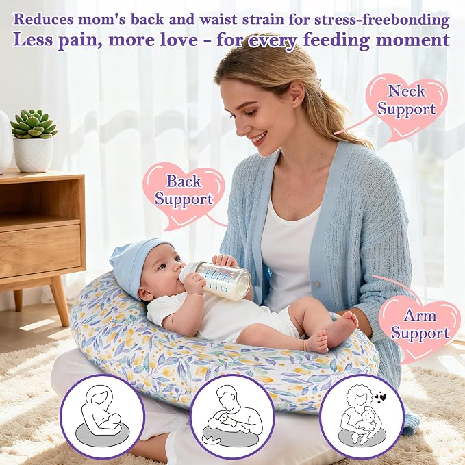 Nursing Pillow for Breastfeeding and Bottle Feeding, Ergonomic Design for Tummy - Image 4
