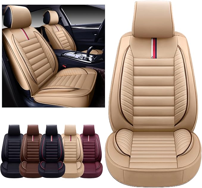 OASIS AUTO Car Seat Covers Premium Waterproof Faux Leather Cushion Universal - Image 7