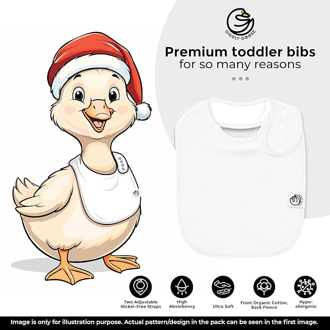 3 Pack Baby Bibs for Boys & Girls | Cotton, Absorbent Drooling & Teething Bib | - Image 4