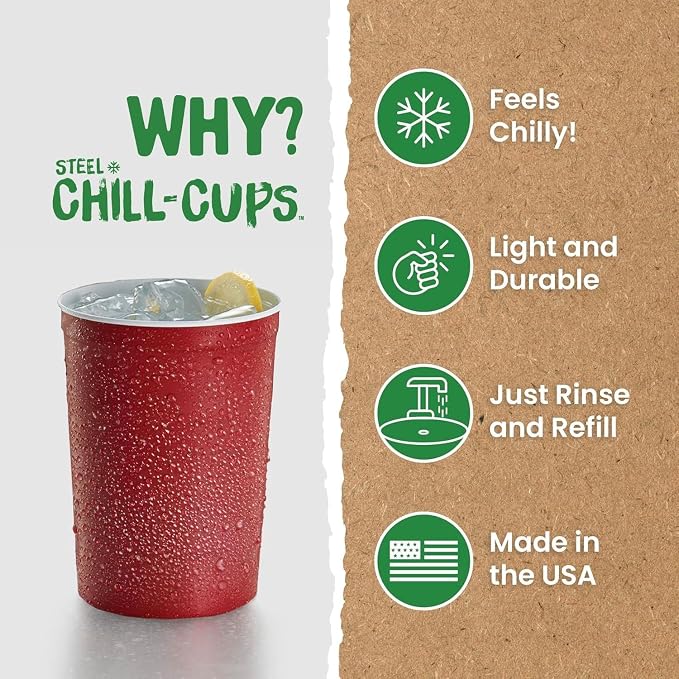 16 oz. Party Cups, Sturdy & Durable, Disposable and 100% Recyclable, Made in USA - Image 2