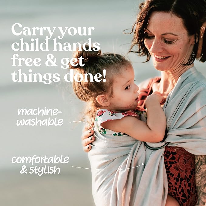 Nalakai Ring Sling Baby Carrier, Soft Linen Baby Sling, Baby Wrap, and Giving - Image 5