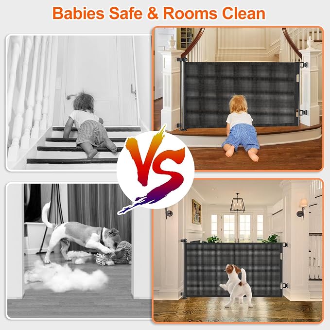 55 inch Retractable Baby Gates, EZIGO Extra Wide Baby Gate - Image 4