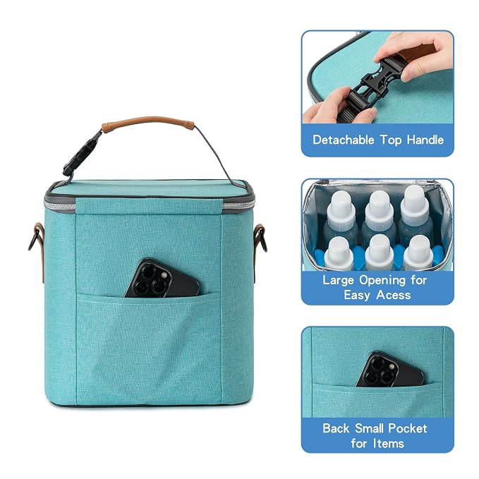 Breastmilk Cooler Bag with Ice Pack Fits 6 Baby Bottles Up to 9 Ounce, Baby - Image 4