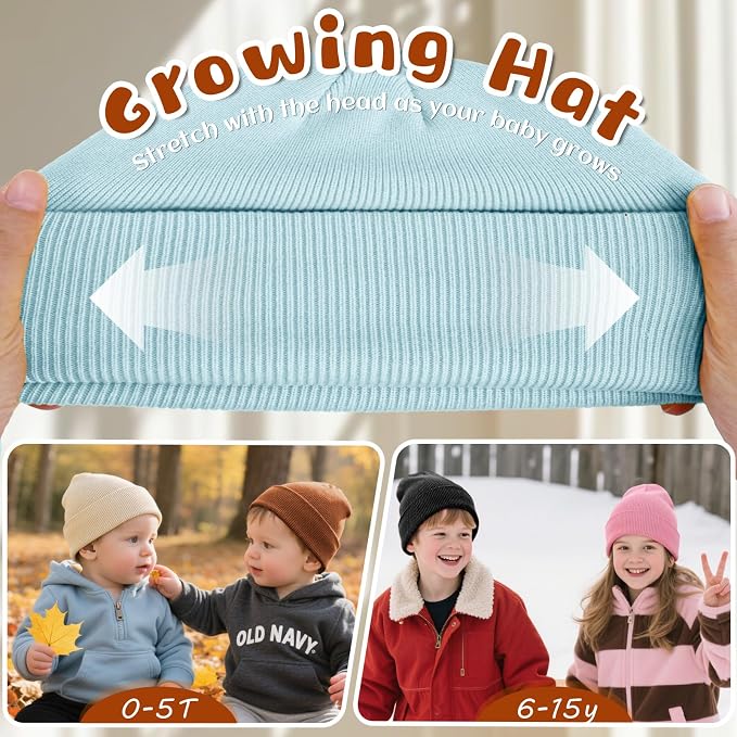 ZOORON Toddler Beanie Baby Boys Girls Beanies Kids Winter Hats Children Knit - Image 3