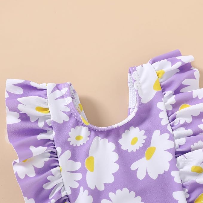 Newborn Baby Girl Ruffle Swimsuit Infant Toddler One Piece Floral Bikini Beach - Image 4