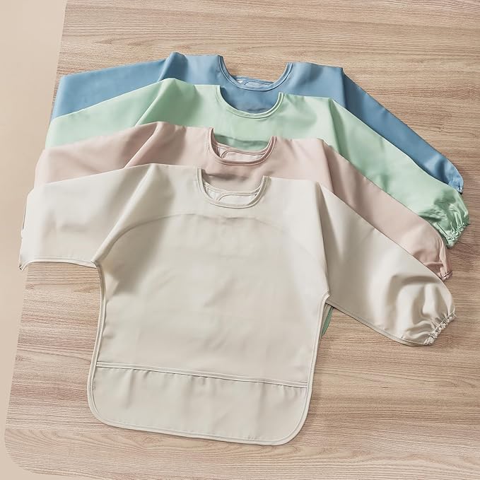 4 Pack Long Sleeve Bib, Waterproof Sleeved Smock - Image 7