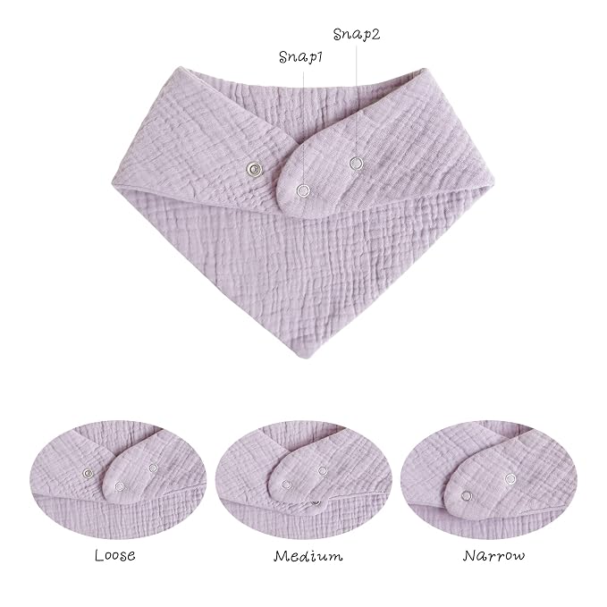 Konssy Muslin Baby Bibs 10 Pack Baby Bandana Drool Bibs 100% Cotton - Image 2