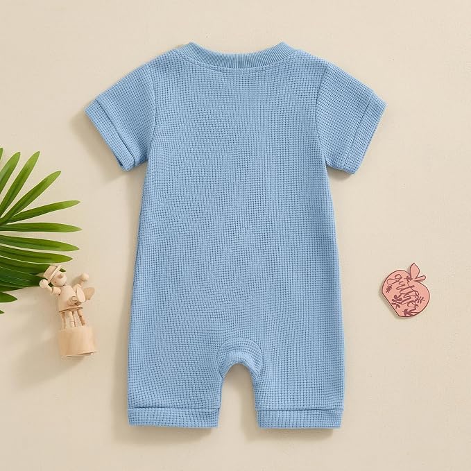 Kuriozud Newborn Infant Unisex Baby Boy Girl Clothes Button Romper Jumpsuit - Image 3