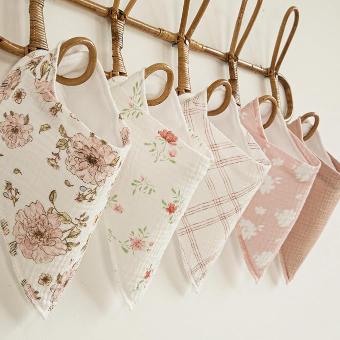 Muslin Baby Bibs 8 Pack, Baby Bandana Drool Bib - Image 7
