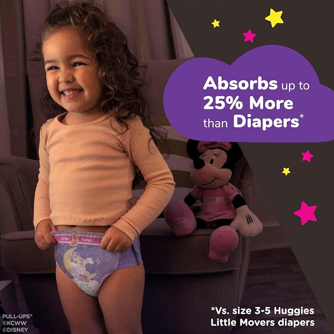 Pull-Ups Girls' Night-Time Potty Training Pants, Size 5T-6T Overnight Training - Image 3