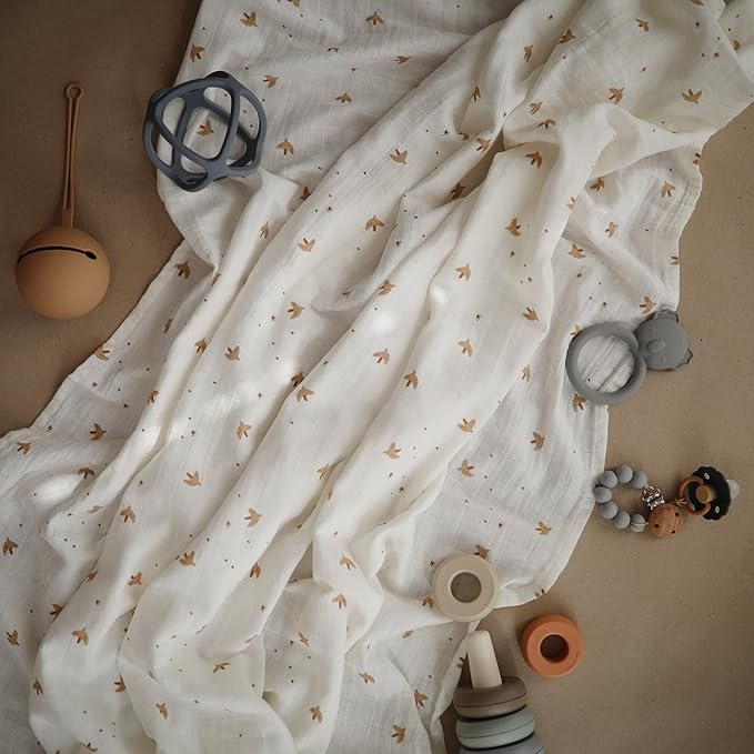 mushie Muslin Baby Swaddle Blanket | 100% Organic Cotton - Image 5