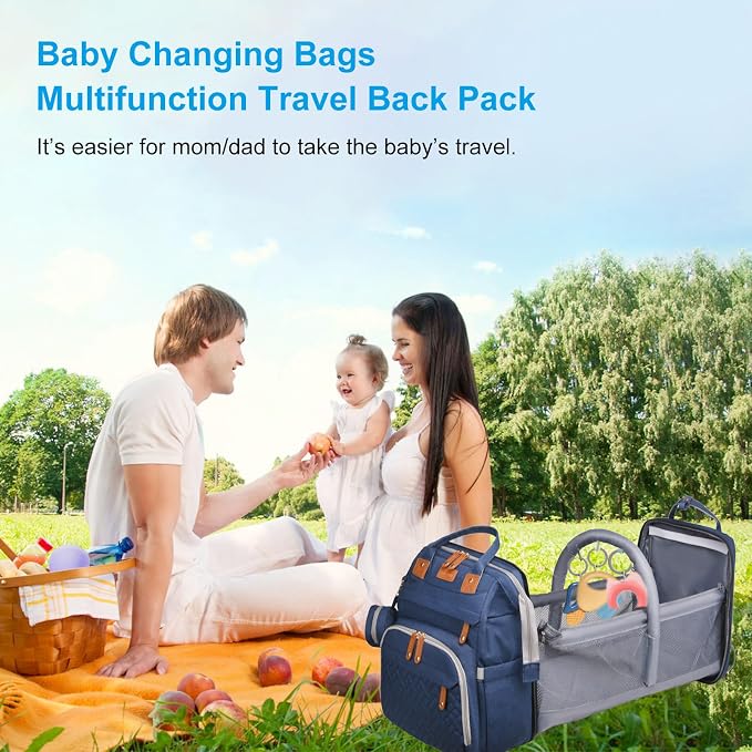 Jeryswet Baby Diaper Bags with Changing Station, Waterproof Large Capacity - Image 7