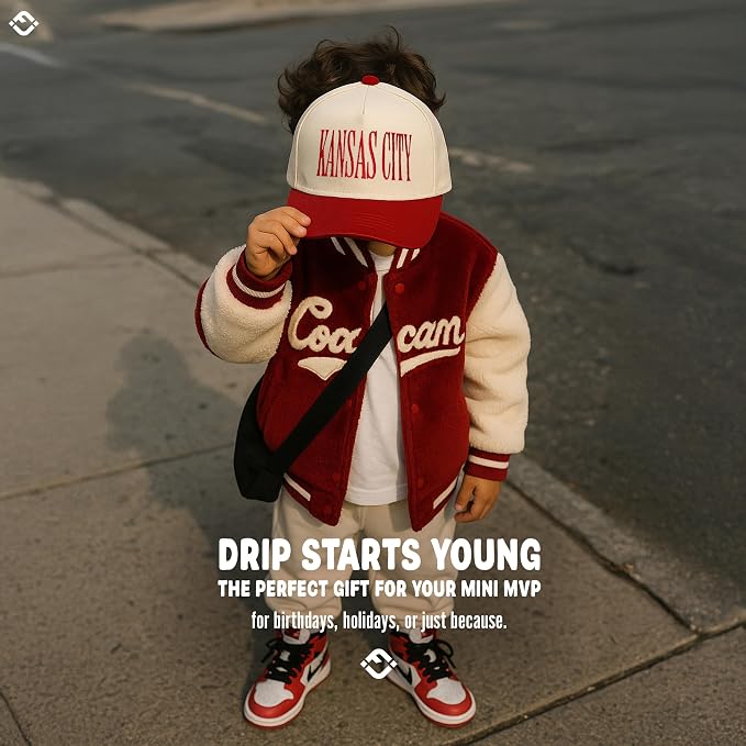 Funky Junque Premium Kids Trucker Hat Vintage Snapback Baseball Cap - Image 9