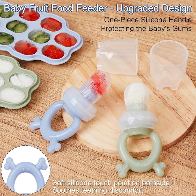 KingKam Baby Breastmilk Popsicle Molds & Baby Fruit Feeder, Baby Food Freezer - Image 3