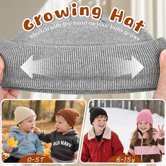 ZOORON Toddler Beanie Baby Boys Girls Beanies Kids Winter Hats Children Knit - Image 3