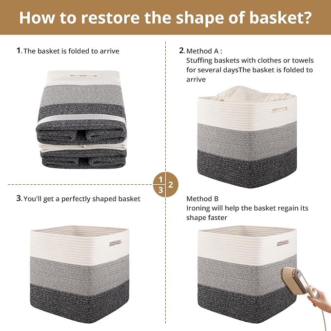 OIAHOMY 13 Kallax Inch Cube Storage Bins, Kallax Insert Storage Baskets - Image 7