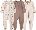 O2 BABY Baby Boys Girls Organic Cotton Zip-Front Sleeper Pajamas, Footed Sleep by O2BABY