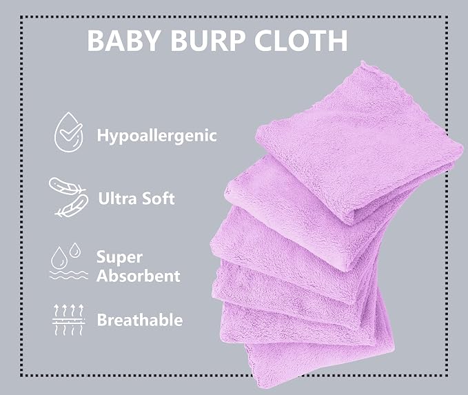8 Pack Burp Cloths for Baby - Image 2