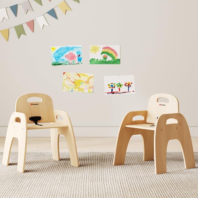 Foundations Simple Sitter 13” Low Wood Feeding Chairs, Wide No-Tip Base - Image 2