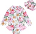 Infant Baby Girl Swimsuit One-Piece Long Sleeve Rash Guard by YOUNGERTREE