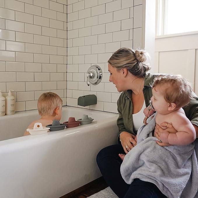 mushie Stackable Bath Boats Toy | Floating Bathtub Toys - Image 5